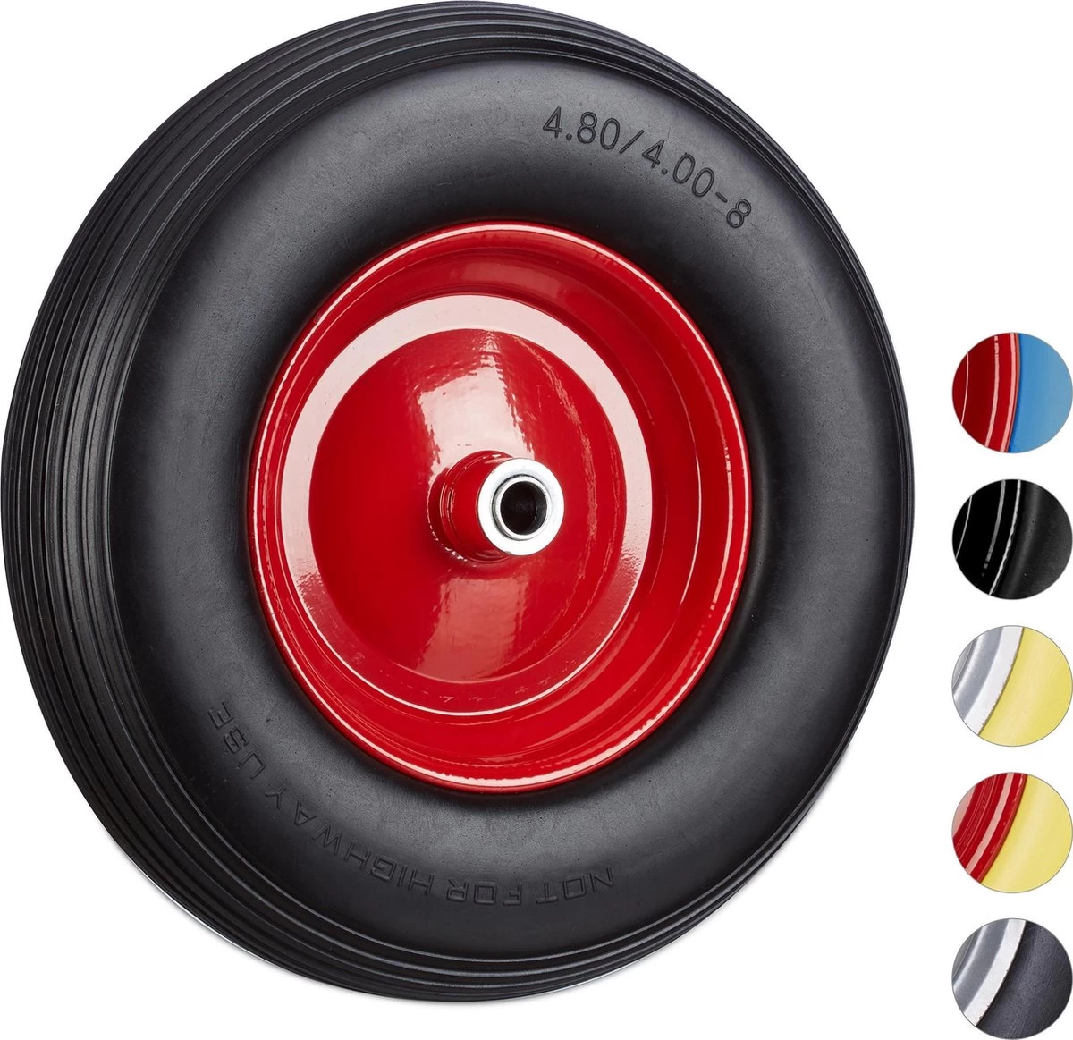 Roue De Brouette Relaxdays 4.80 4.00-8 - Roue De Secours - Pneu En Caoutchouc - Roue De Diable Chariot à Main Noir 16 Roue De Brouette Relaxdays 4.80 4.00-8 - Roue De Secours - Pneu En Caoutchouc - Roue De Diable Chariot à Main Noir – Image 14