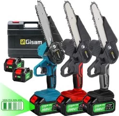 Mini Tronçonneuse - Scie D'élagage - Sécateur électrique - Taille-haie électrique - 2 Batteries - Rouge -Outils de jardinage professionnels 1200x1166