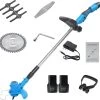 Tondeuse à Gazon Drillpro - Tondeuses à Tondeuses à Gazon - Électrique Portable - 450W 12V - Avec Poignée Réglable Et 2 Piles - Blauw -Outils de jardinage professionnels 1200x1168 4