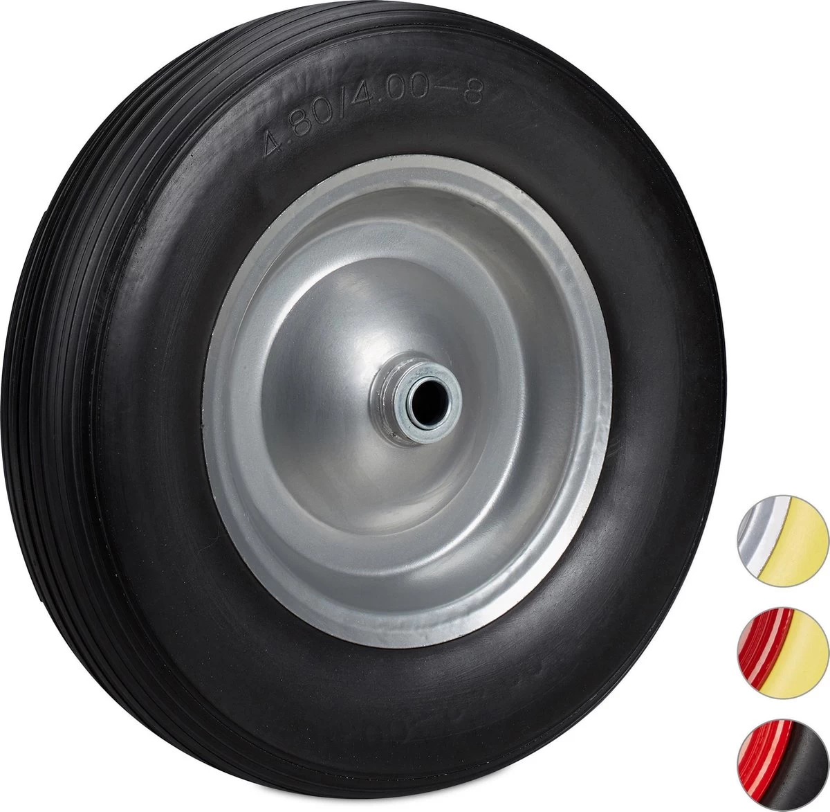 Roue De Brouette Relaxdays 4.80 4.00-8 - Roue De Secours - Pneu En Caoutchouc - Chariot De Roue De Diable Noir-gris 12 Roue De Brouette Relaxdays 4.80 4.00-8 - Roue De Secours - Pneu En Caoutchouc - Chariot De Roue De Diable Noir-gris – Image 10