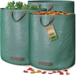 3 X Sacs De Déchets De Jardin Avec Poignées, Grande Capacité De 272 L Et Double Fond, Stables Aux UV Et Hydrofuges, Sacs De Jardin Réutilisables Et Robustes