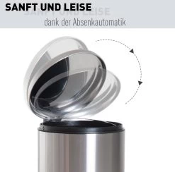 HOMCOM Poubelle à Pédale Poubelle Avec Poubelle à Pédale Poubelle Avec Couvercle Rabattable 30 L 851-013 -Outils de jardinage professionnels 1200x1184 5