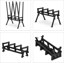 Relaxdays - Jusqu'à 200 Kg - Chevalet à Bois - Réglable - Acier - Chevalet à Chaîne - Noir -Outils de jardinage professionnels 1200x1187 2