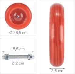 Roue De Brouette Relaxdays Avec Essieu - Pneu Anti-crevaison - Brouette De Roue De Secours - 4.80 4.00-8 -Outils de jardinage professionnels 1200x1189 7