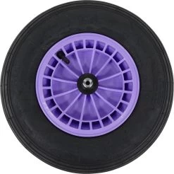 FORT Roue De Brouette 400x100mm Avec Pneumatique 2Ply, Jante Plastique Lavande, Longueur Axe 130 Mm Et Ø 20mm