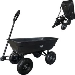 AXI AG75 Dump Truck / Charrette De Jardin Avec Basculeur Noir - Chariot De Transport De Jardin 75 Litres / Max 250 Kg.