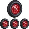 Relaxdays 4x Roue De Brouette 4.80 4.00-8 - Pneu Pneumatique Avec Essieu - Roue De Secours - Pneu De Brouette