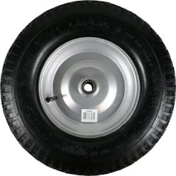 Benson Roue De Brouette Avec Pneu Pneumatique, Jante En Acier Argenté, 4.80 / 4.00-8 | Diamètre Du Trou D'axe 20 Mm Roulement à Rouleaux | Jante En Acier | Hauteur De La Roue 39 Cm