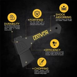 Hache Longueur 23 Cm, Petite Hache D'extérieur Pour Le Jardinage Et Le Bois De Chauffage, La Construction Et La Coupe, Hache De Camping De Survie Avec Manche Ergonomique, Style Léger En Fibre De Verre, Housse De Protection Incluse (LX-V9) -Outils de jardinage professionnels 1200x1200 110