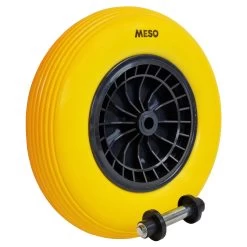 MESO Roue De Brouette Anti Fuite - 4.80/4.00-8 - Pneu Massief PU - Roue Anti-Fuite Avec Axe 130mm - Pneu De Brouette 4.80/400 Pour Brouette