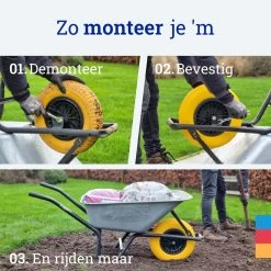 MESO Roue De Brouette Anti Fuite - 4.80/4.00-8 - Pneu Massief PU - Roue Anti-Fuite Avec Axe 130mm - Pneu De Brouette 4.80/400 Pour Brouette -Outils de jardinage professionnels 1200x1200 1106