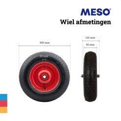 MESO Roue De Brouette Pneumatique - 4.80/4.00-8 - Pneu En Caoutchouc - Roue Avec Axe 130mm - Pneu De Brouette 4.80/400 Pour Brouette -Outils de jardinage professionnels 1200x1200 1197