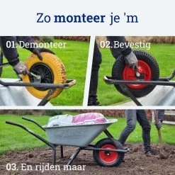 MESO Roue De Brouette Pneumatique - 4.80/4.00-8 - Pneu En Caoutchouc - Roue Avec Axe 130mm - Pneu De Brouette 4.80/400 Pour Brouette -Outils de jardinage professionnels 1200x1200 1198