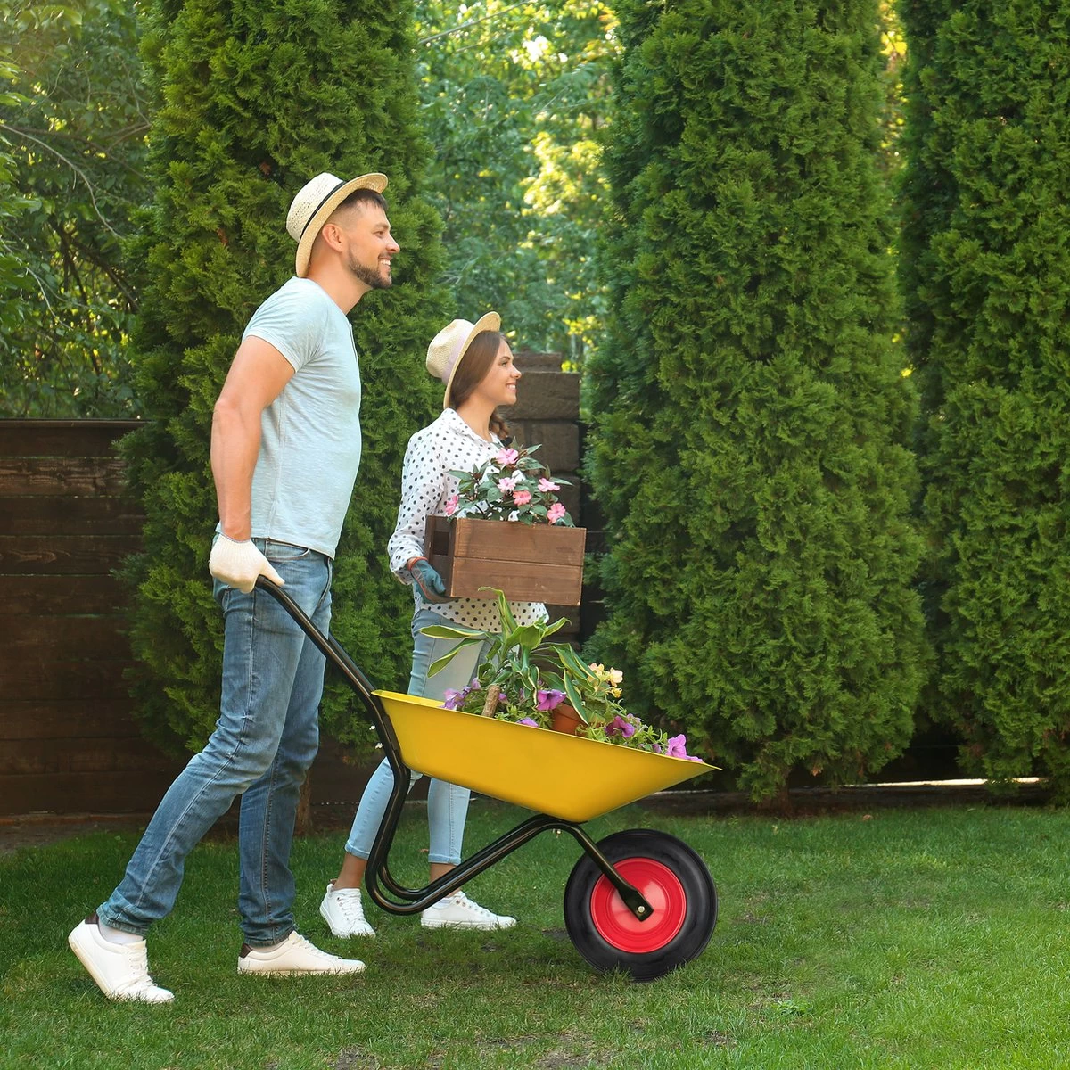 Roue De Brouette Relaxdays 3.50-8 - Roue De Secours Anti-crevaison - Jante Acier Rouge - Pneu Brouette 5 Roue De Brouette Relaxdays 3.50-8 - Roue De Secours Anti-crevaison - Jante Acier Rouge - Pneu Brouette – Image 3