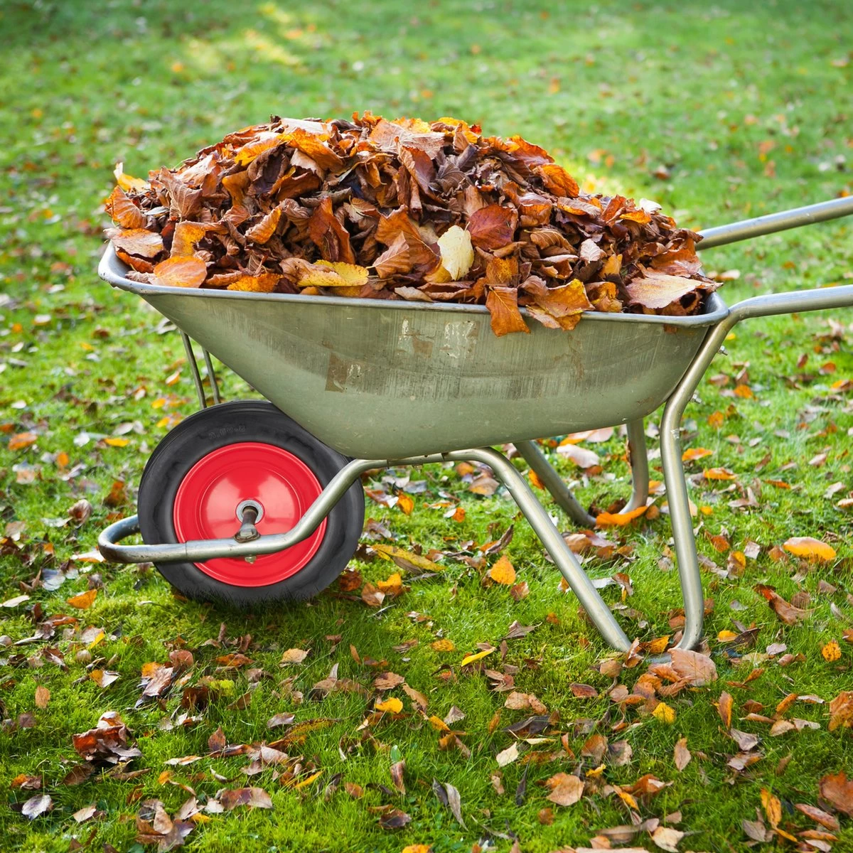 Roue De Brouette Relaxdays 3.50-8 - Roue De Secours Anti-crevaison - Jante Acier Rouge - Pneu Brouette 6 Roue De Brouette Relaxdays 3.50-8 - Roue De Secours Anti-crevaison - Jante Acier Rouge - Pneu Brouette – Image 4