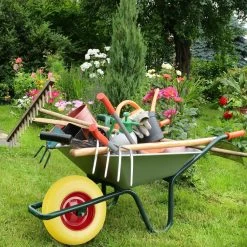 Relaxdays 4x Caoutchouc De Roue De Brouette - Roue De Chariot Avec Essieu - Jante En Acier De Pneu Anti-crevaison -Outils de jardinage professionnels 1200x1200 1276