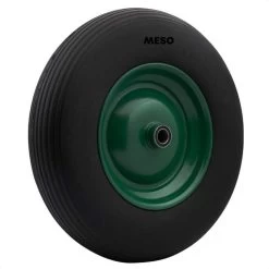 MESO Roue De Brouette Anti Fuite - 4.80/4.00-8 - Pneu Massief PU Avec Jante Métallique - Roue Anti-Fuite Avec Axe 130mm - Pneu De Brouette 4.80/400 Pour Brouette