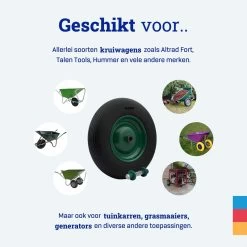 MESO Roue De Brouette Anti Fuite - 4.80/4.00-8 - Pneu Massief PU Avec Jante Métallique - Roue Anti-Fuite Avec Axe 130mm - Pneu De Brouette 4.80/400 Pour Brouette -Outils de jardinage professionnels 1200x1200 1296