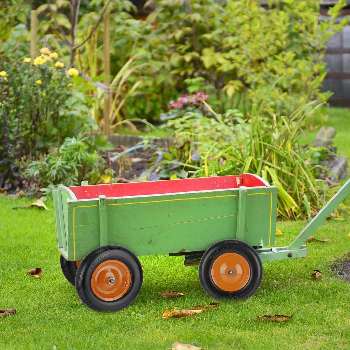 Roue De Brouette Relaxdays 4.80/4.00-8 - Pneu De Secours Anti-crevaison En Caoutchouc - Jante En Acier - Bleu 5 Roue De Brouette Relaxdays 4.80/4.00-8 - Pneu De Secours Anti-crevaison En Caoutchouc - Jante En Acier - Bleu – Image 3