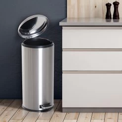 HOMCOM Poubelle à Pédale Poubelle Avec Poubelle à Pédale Poubelle Avec Couvercle Rabattable 30 L 851-013 -Outils de jardinage professionnels 1200x1200 1400