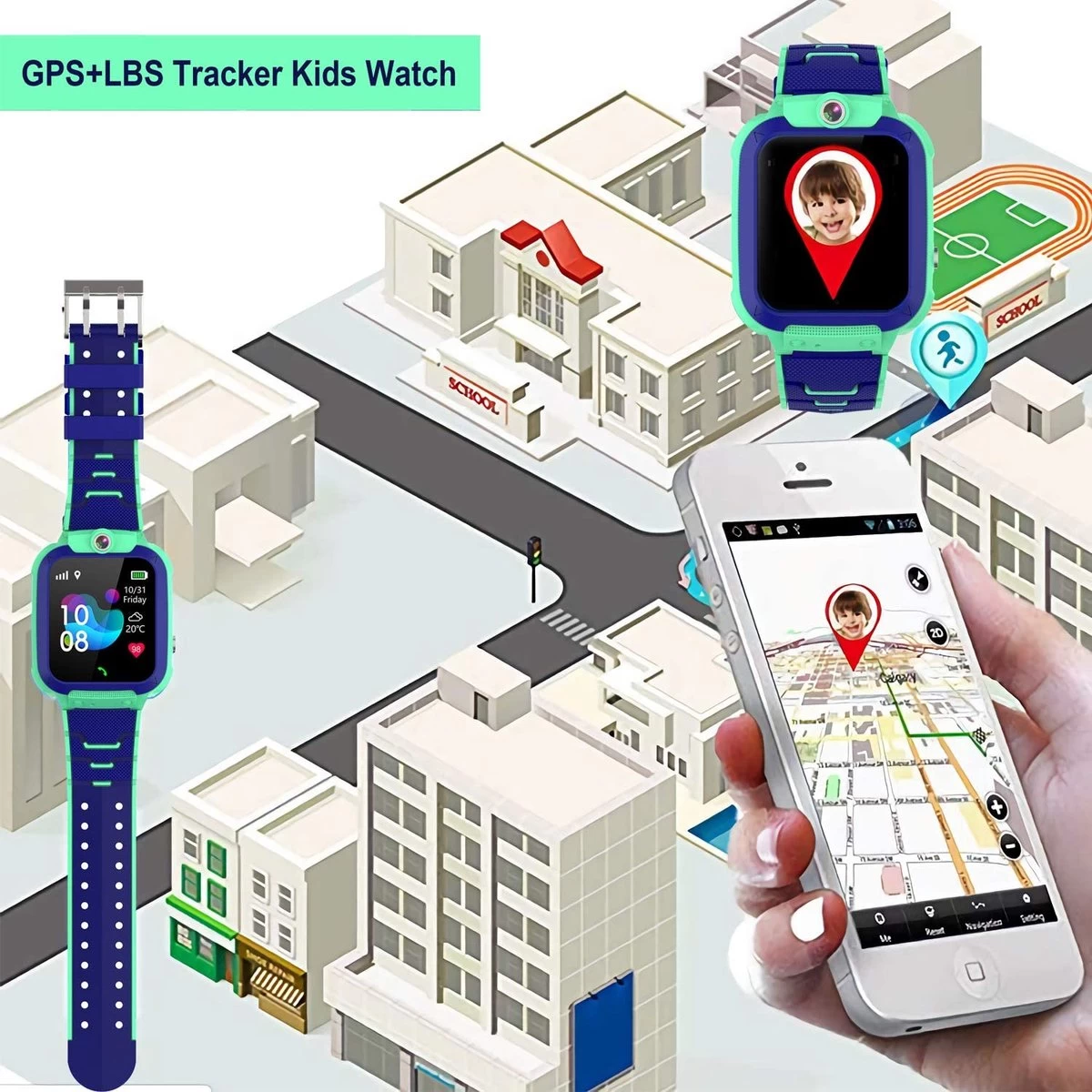 Cadeau FÊTE DES PÈRES - Cadeaux Papa - Montre GPS Enfant - Avec Appareil Photo Et Téléphone - Tracker Gps Enfants Chat Et Vélo - IP68 Étanche 2G Enfants Smart Watch Compatible Avec IOS Android, Avec 10 Cadeau FÊTE DES PÈRES - Cadeaux Papa - Montre GPS Enfant - Avec Appareil Photo Et Téléphone - Tracker Gps Enfants Chat Et Vélo - IP68 Étanche 2G Enfants Smart Watch Compatible Avec IOS Android, Avec – Image 8
