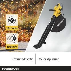 Souffleur à Feuilles Powerplus POWXG4038 - 3300W - Soufflage / Aspiration / Déchiquetage - Avec Sac De Collecte De 45L -Outils de jardinage professionnels 1200x1200 1569