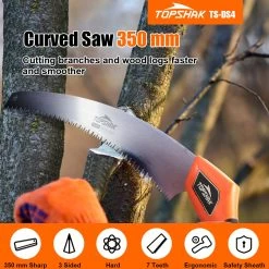 Scie à élaguer Scies D'élagage - Scies à Branches - Scie à Main - Longueur De Coupe 350 Mm - Avec Housse - Pour élagage De Jardin Ou D'arbre, Camping, Travail Du Bois, Tondeuse Robuste Et Durable - Noir Orange -Outils de jardinage professionnels 1200x1200 182
