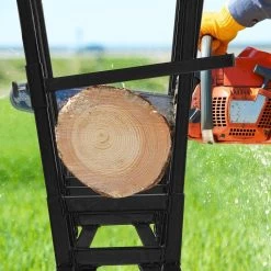 Relaxdays - Jusqu'à 200 Kg - Chevalet à Bois - Réglable - Acier - Chevalet à Chaîne - Noir -Outils de jardinage professionnels 1200x1200 217
