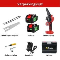 Mini Tronçonneuse - Scie D'élagage - Sécateur électrique - Taille-haie électrique - 2 Batteries - Rouge -Outils de jardinage professionnels 1200x1200 26