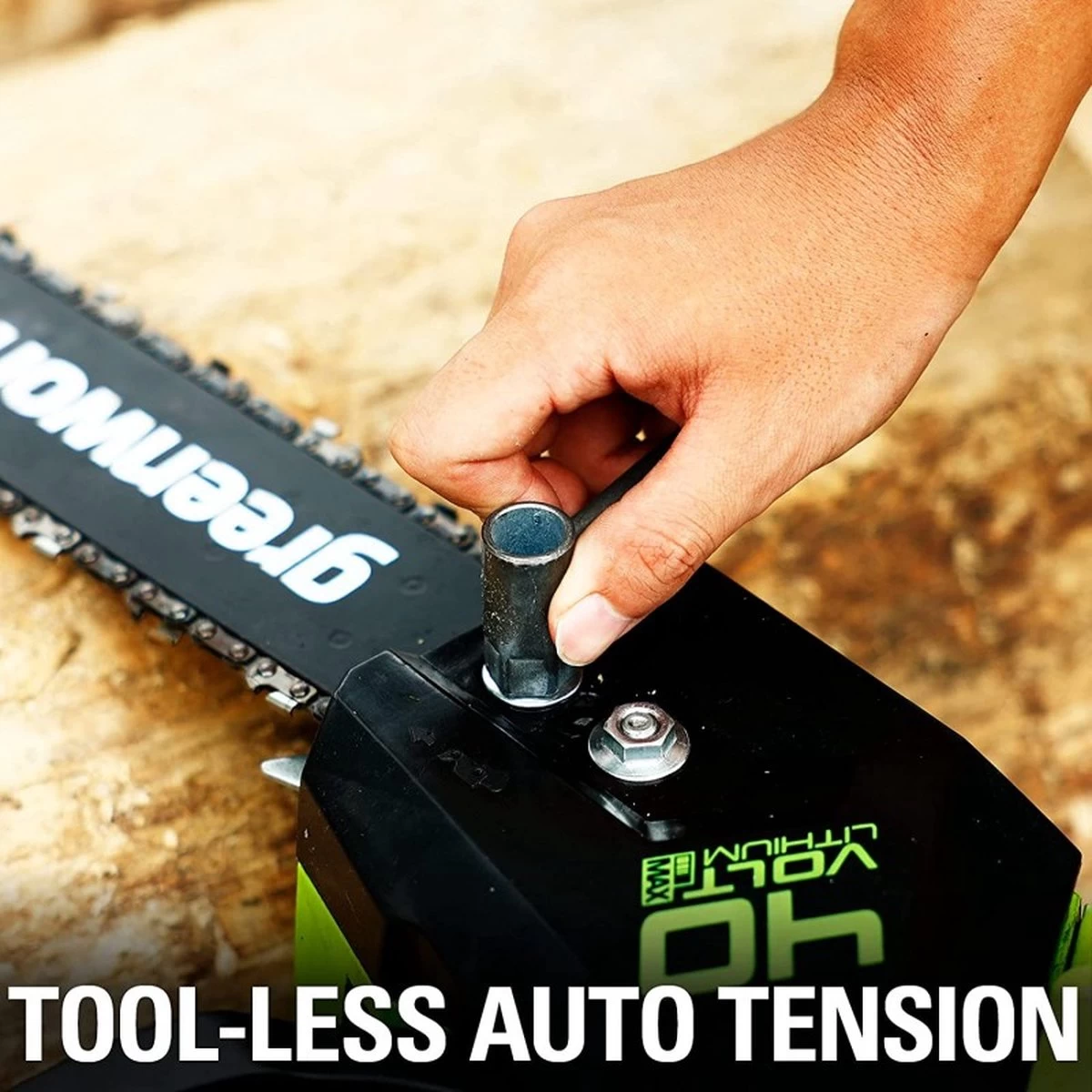 TRONÇONNEUSE À BATTERIE GREENWORKS 40 VOLTS AVEC BATTERIE 2X2.0Ah ET CHARGEUR 12 TRONÇONNEUSE À BATTERIE GREENWORKS 40 VOLTS AVEC BATTERIE 2X2.0Ah ET CHARGEUR – Image 10