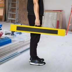 HOMCOM Sawhorse Lot De 2 Tréteaux Pliants Workhorse Acier Anti-dérapant Jaune B40-026 -Outils de jardinage professionnels 1200x1200 28