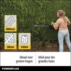 Powerplus POWXG2018 Taille-haie - 25,4 Cc - Longueur De Lame 600 Mm - Distance De Lame 28 Mm -Outils de jardinage professionnels 1200x1200 345