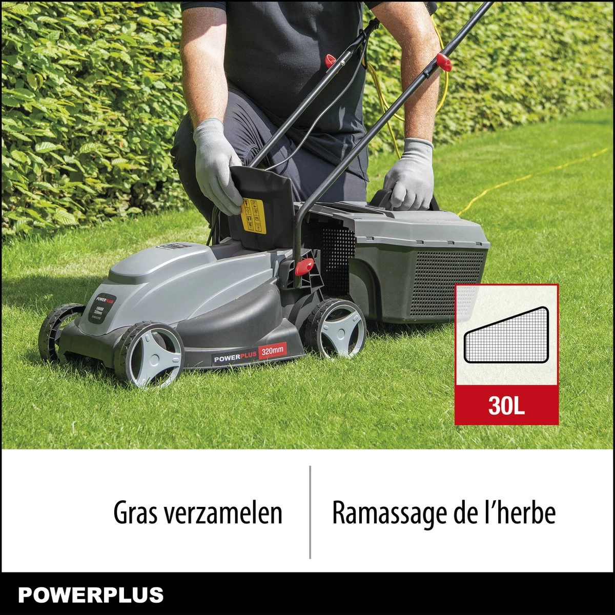 Powerplus POWEG63703 - Tondeuse à Gazon - 1000 W - Largeur De Coupe 32 Cm - Bac De Ramassage 30L - électrique 6 Powerplus POWEG63703 - Tondeuse à Gazon - 1000 W - Largeur De Coupe 32 Cm - Bac De Ramassage 30L - électrique – Image 4