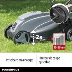 Powerplus POWEG63703 - Tondeuse à Gazon - 1000 W - Largeur De Coupe 32 Cm - Bac De Ramassage 30L - électrique 14 Powerplus POWEG63703 - Tondeuse à Gazon - 1000 W - Largeur De Coupe 32 Cm - Bac De Ramassage 30L - électrique -Outils de jardinage professionnels 1200x1200 569