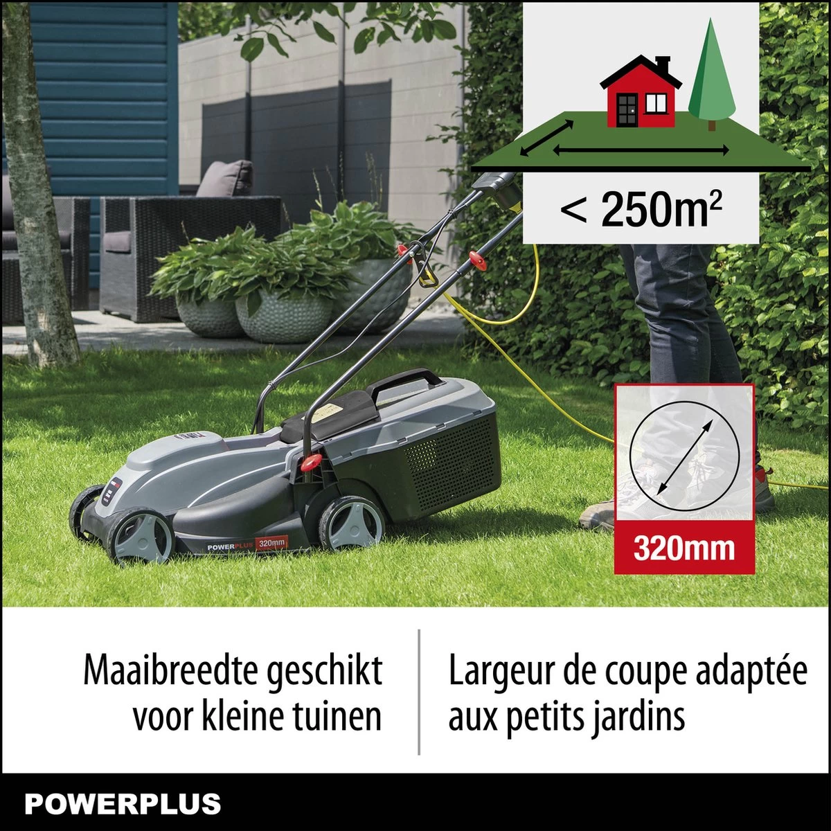 Powerplus POWEG63703 - Tondeuse à Gazon - 1000 W - Largeur De Coupe 32 Cm - Bac De Ramassage 30L - électrique 9 Powerplus POWEG63703 - Tondeuse à Gazon - 1000 W - Largeur De Coupe 32 Cm - Bac De Ramassage 30L - électrique – Image 7