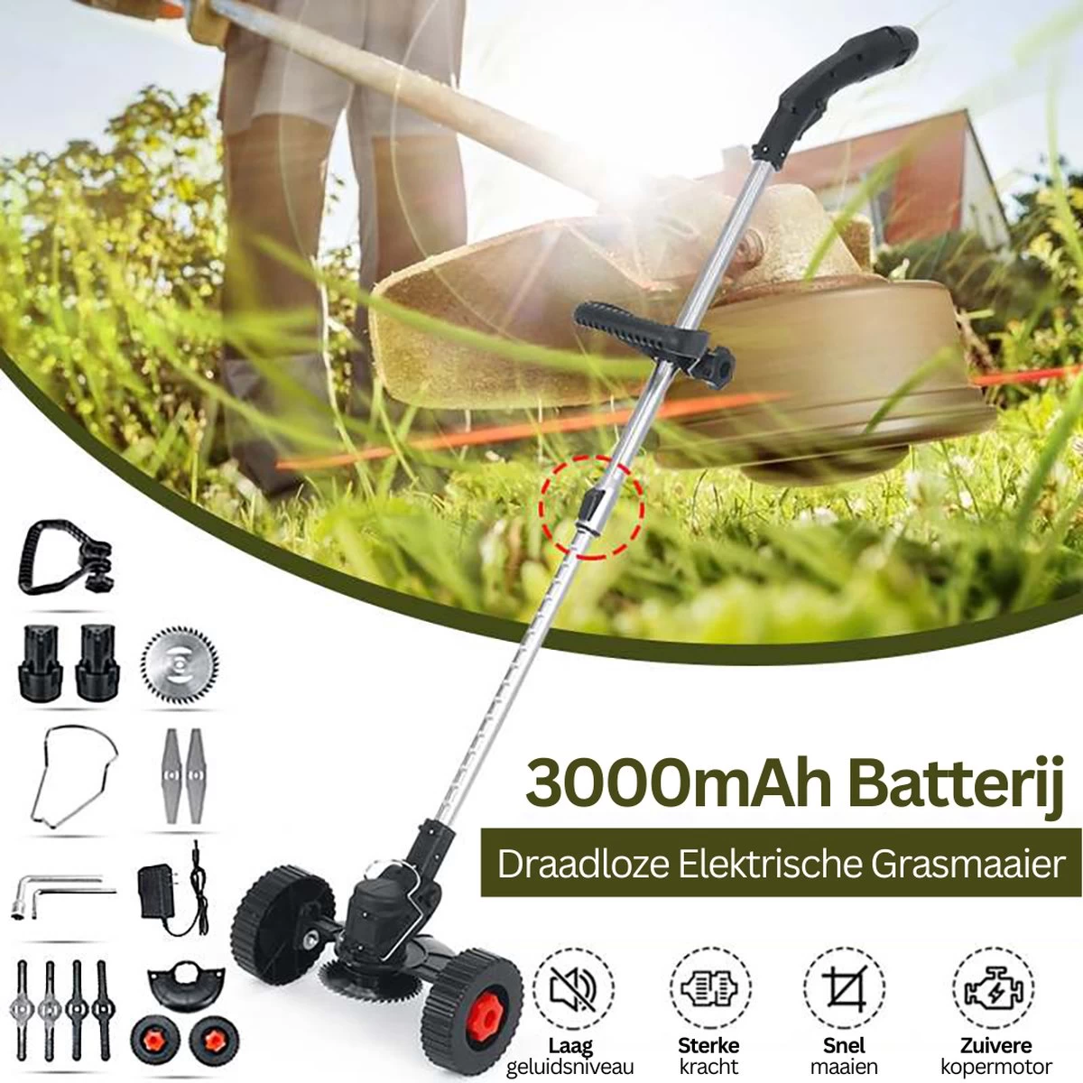 DOERSUPP Brosse à Désherbage électrique - Coupe-herbe Réglable - Set Complet De Tondeuse à Gazon - Haute Qualité - Avec Lames 7 DOERSUPP Brosse à Désherbage électrique - Coupe-herbe Réglable - Set Complet De Tondeuse à Gazon - Haute Qualité - Avec Lames – Image 5