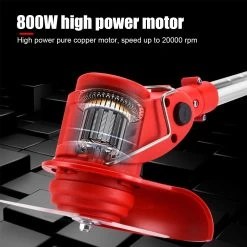 Tondeuse à Gazon DrillPro - Coupe- Coupe-herbe électriques - Tondeuse à Gazon - Tondeuse à Gazon - Sans Fil - Poignée Réglable - Avec 2 Piles Et Chargeur - Pour Tailler La Pelouse De Jardin - Rouge -Outils de jardinage professionnels 1200x1200 583