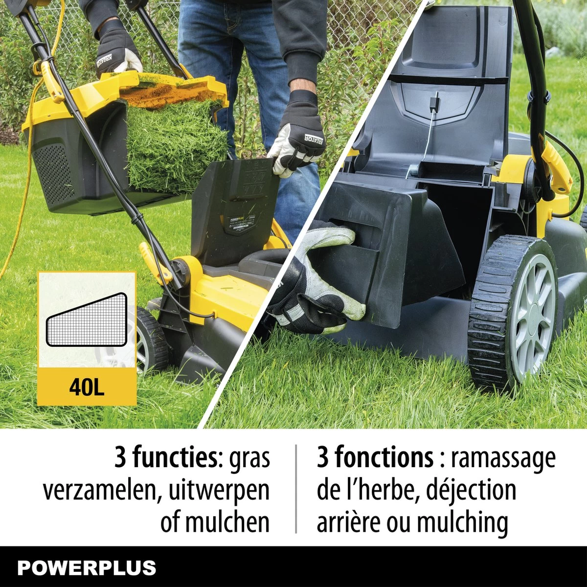 Tondeuse à Gazon Powerplus POWXG6281 - 2000 W - Largeur De Coupe De 42 Cm 5 Tondeuse à Gazon Powerplus POWXG6281 - 2000 W - Largeur De Coupe De 42 Cm – Image 3