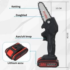 PerfectGear Mini Chainsaw - Scie D'élagage - Sécateur électrique - Taille-haie électrique - 10 CM - 2 Batteries 13 PerfectGear Mini Chainsaw - Scie D'élagage - Sécateur électrique - Taille-haie électrique - 10 CM - 2 Batteries -Outils de jardinage professionnels 1200x1200 7