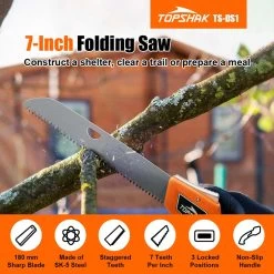 Scie à Scies D'élagage - Scies à Branches - Scie à Main - Longueur De Coupe 180 Mm - Télescopique - Pour élagage De Jardin Ou D'arbre, Camping, Travail Du Bois, Tondeuse Robuste Et Durable - Noir Orange -Outils de jardinage professionnels 1200x1200 71