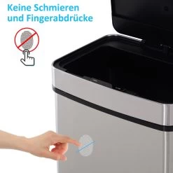 HOMCOM Poubelle Système De Séparation Des Déchets Poubelle Avec Capteur 72 L 3 Compartiments Acier Inoxydable Argent 851-018 -Outils de jardinage professionnels 1200x1200 722