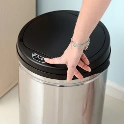 HOMCOM Poubelle Automatique En Acier Inoxydable Poubelle Capteur IR Seau Intérieur Rond 30L 03-0026 -Outils de jardinage professionnels 1200x1200 739