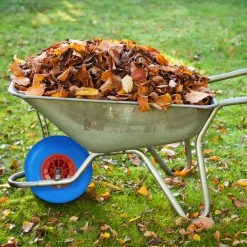 Relaxdays 2x Roue De Brouette 4.00-6 - Tout Caoutchouc - Roue De Secours Anti-crevaison PU - Adaptateurs Bleu -Outils de jardinage professionnels 1200x1200 864