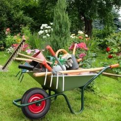 Relaxdays Roue De Brouette Anti Crevaison - 4.80 4.00-8 - 3 Adaptateurs - Jante Acier - Complet Blauw Rouge -Outils de jardinage professionnels 1200x1200 889