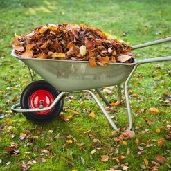 Relaxdays 4x Roue De Brouette Caoutchouc - Roue De Wagon Avec Essieu - Pneu Anti-crevaison Jante Acier Bleu -Outils de jardinage professionnels 1200x1200 909