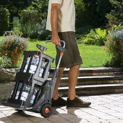 Onirique - Chariot De Jardin - Chariot De Jardin Mobile - Chariot De Transport Multifonctionnel Pour Le Jardin Avec Porte-Sac Intégré - Roues De Protection De Gazon - Couvercle Et Sac Poubelle -Outils de jardinage professionnels 1200x1200 988