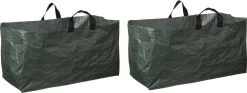 2x Sacs à Déchets / Poubelle Vert Coffre Carré Pliable 225 Litres - Sacs De Jardinage De Jardin - Nettoyage / Rangement De Jardin - Entretien De Pelouse