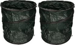 Nature 2x Sacs à Déchets De Jardin Vert Foncé Pliables 90 Litres - Sacs à Déchets De Jardin - Nettoyage / Rangement Du Jardin - Entretien Du Jardin