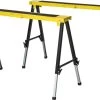 HOMCOM Sawhorse Lot De 2 Tréteaux Pliants Workhorse Acier Anti-dérapant Jaune B40-026 -Outils de jardinage professionnels 1200x748