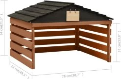 VidaXL Auvent Pour Tondeuse à Gazon 78 X 74 X 54 Cm Bois D'épicéa Noir Marron